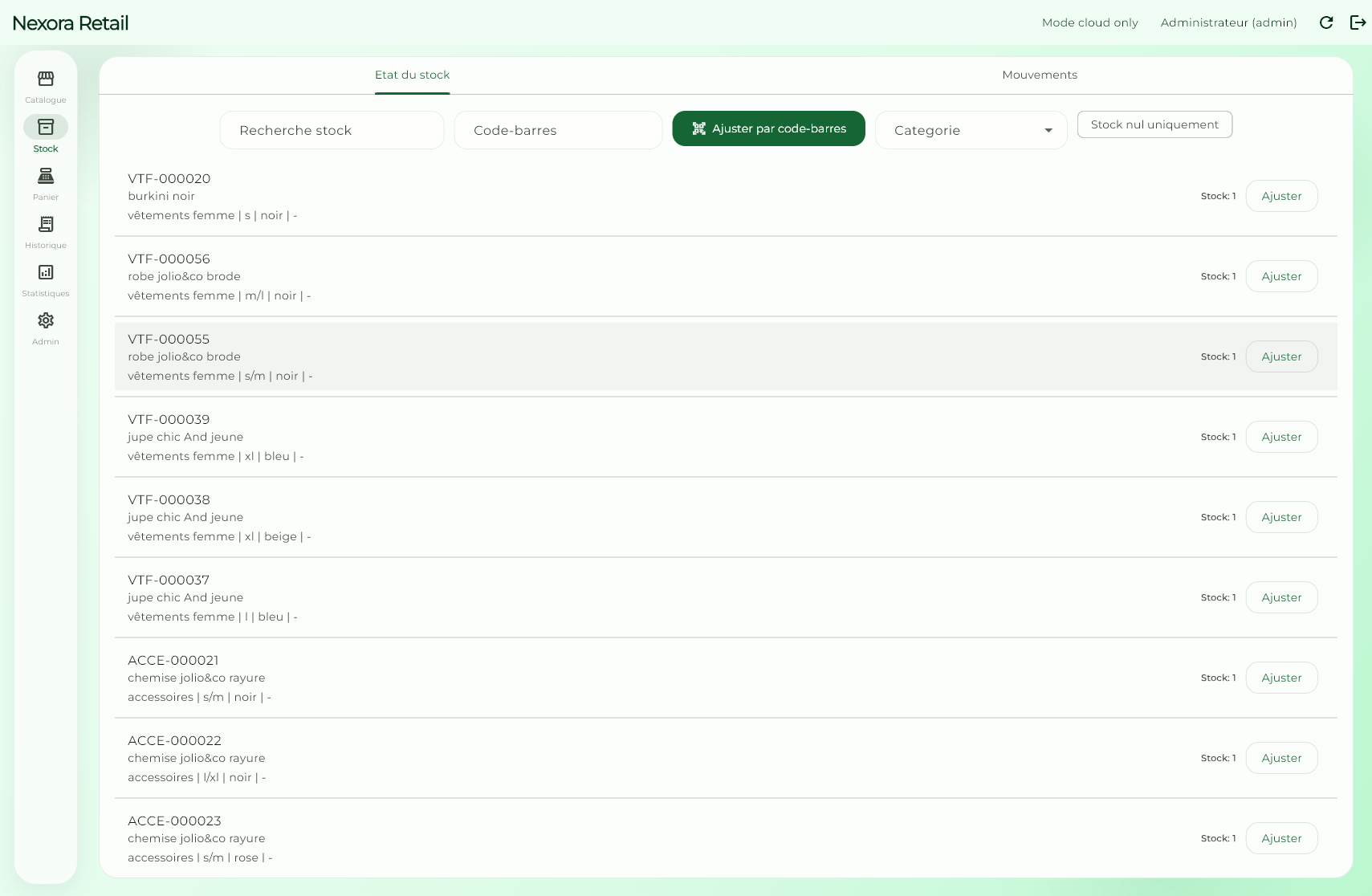 Gestion Stock Nexora